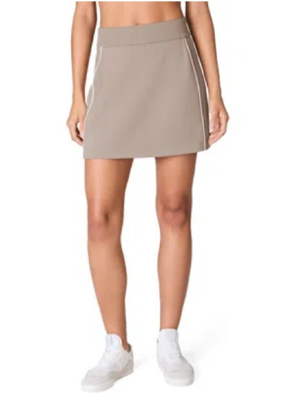 SPANX AirEssentials Pique Ashwood Taupe Mini Skort with Side Piping Medium